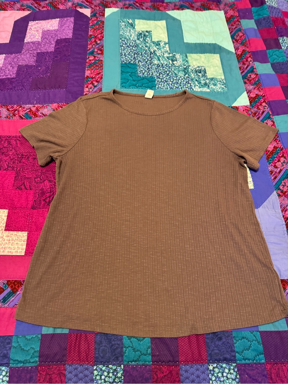 Women’s Purple Short Sleeve Ribbed Tee